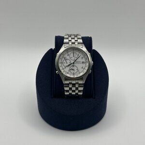SEIKO Chronograph 7T32 -7C60 QUARTZ ALARM WATCH 38mm Arabic Numbers